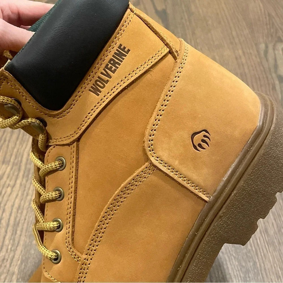 New WOLVERINE MEN'S FLOORHAND WATERPROOF 6" WORK BOOT size 12W in Wheat - Picture 4 of 14